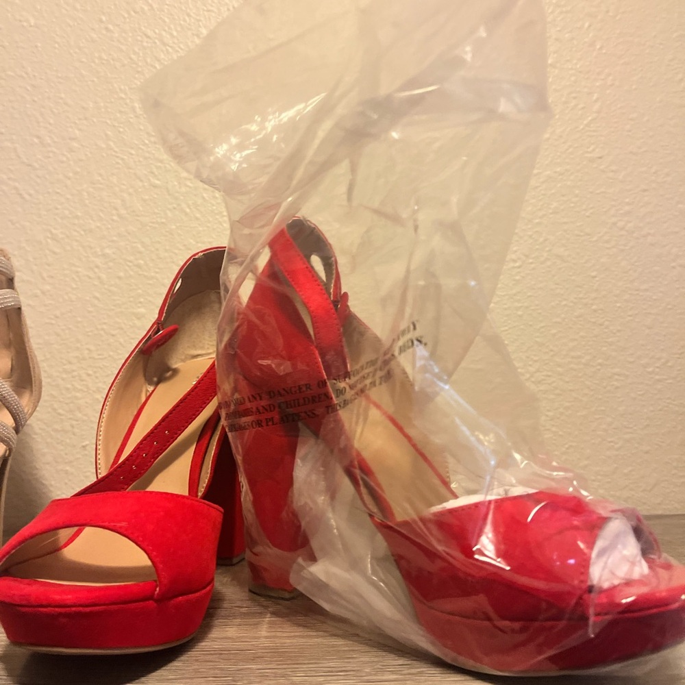 Red Women's High Heel Sandals